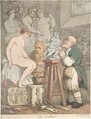 The Sculptor [Preparations for the Academy, Old Joseph Nollekens and his Venus], Thomas Rowlandson  British, Hand-colored etching