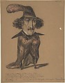 Caricature (Jean Baptiste Chollet?), Anonymous, French, 19th century, Black, red, and white chalk