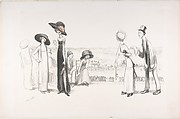 Les Courses d'Auteuil ou La Journée des Drags, Jean Veber French, Lithograph