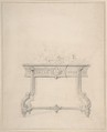 Design for Console Table, Anonymous, French, 19th century  French, Graphite; framing lines in graphite