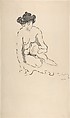 Seated Nude Woman, Paul Signac (French, Paris 1863–1935 Paris), Brush, ink, and graphite on paper