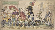 The Bus from Hell to Earth, Peace Day, 1919, Georges Tiret-Bognet (French, born Saint-Servan, 1855), Pen and black ink, brush and watercolor and wash, over graphite