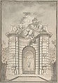 Design for Festival Architecture for an Entry into Paris for the King of Sweden, Fredrerick I of Hesse, Guillaume Thomas Raphaël Taraval (French, Paris 1701–1750 Stockholm), Pen and brown ink, brush and gray wash