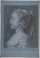 Head of a Young Girl in Profile, Copyist Louis Marin Bonnet (French, Paris 1736–1793 Saint-Mandé, Val-de-Marne), Crayon manner in black and white on blue paper