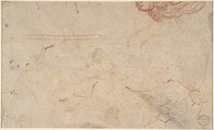 Reclining Nude Figure (recto); unidentifiable sketches (verso), Attributed to Antoine Watteau (French, Valenciennes 1684–1721 Nogent-sur-Marne), Red, black, and white chalks