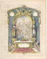 Altar Flanked by St. Louis and St. Theresa, Emile-Charles Wattier (French, Paris 1800–1868 Paris), Watercolor
