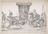 Polemical Duel between Lady Quotidienne and Sir Journal de Paris, Eugène Delacroix  French, Lithograph, second state of two