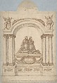 Project for a Tomb, Anonymous, French, 16th century, Pen and brown ink, brush and brown and gray wash