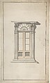 Design for Doorway Exterior, Anonymous, French, 18th century, Pen and black ink, brush and gray, black and brown wash