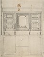 Design for a Console, Anonymous, French, 18th century, Pen and black ink, brush and gray wash.