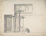 Design for a monument, Anonymous, French, 18th century, Pen and ink, wash