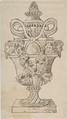 Design for an Urn (recto); Sketches (verso), Anonymous, French, 18th century, Pen and brown ink (recto); red chalk (verso)