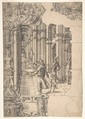 Three Scenes from the Life of the Prophet Daniel, Jost Amman (Swiss, Zurich before 1539–1591 Nuremberg), Pen and black ink. Framing line in pen and black ink.