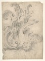 Ornament design, Anonymous, French, 18th century, Black chalk
