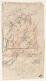 Design for a sepulchral monument with a portrait bust (recto); Design for a reliquary (?) (verso), Pieter Verbruggen the Younger (Flemish, Antwerp 1648–1691 Antwerp), Pen and brown ink, red chalk, brown and red wash, over black chalk or graphite (recto); black chalk or graphite (verso)