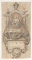 Design for a sepulchral monument with a portrait bust, Hendrik-Frans Verbruggen Flemish, Pen and brown ink, red and brown wash, red chalk, over black chalk or graphite