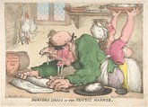 Dinners Drest in the Neatest Manner, Thomas Rowlandson (British, London 1757–1827 London), Hand-colored etching; reprint