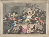 Kick Up at a Hazard Table, Thomas Rowlandson  British, Hand-colored etching and aquatint