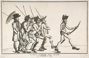 The Pope's Advance Guard or the "Incroyable" in Rome (Avant garde du pape, ou l'Incroyable à Rome), Anonymous, French, 18th century  French, Etching