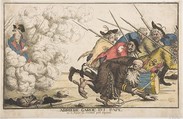 The Pope's Rear Guard or the Fright of the Reverend Father Corporal (Arrière garde du pape, ou la frayeur du reverend pere caporal), Anonymous, French, 18th century  French, Hand-colored etching