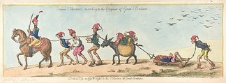 French Volunteers Marching to the Conquest of Great Britain, James Gillray British, Hand-colored etching
