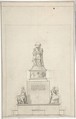 Design for Monument, Anonymous, French, 18th century, Pen and black ink, graphite