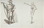 Anatomical drawing, Anonymous, French, 18th century French, Pen and ink, brush and gray wash on blue paper