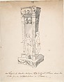 Drawing of Antique Tripod, Anonymous, French, 18th century, Graphite, pen and black ink, brush and gray wash