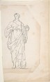 Female Figure with Anchor, Anonymous, French, 18th century, Graphite, pen and black ink
