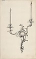 Design for a Sconce, Anonymous, French, 18th century, Pen and black ink, brush and gray wash