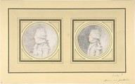 Drawings for Portrait Engraving of a Man, Anonymous, French, 18th century, Graphite and red pencil on vellum