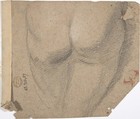 Sketch of Man in Turban, Anonymous, French, 18th century, Black chalk heightened with white chalk