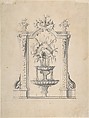 Design for a Fountain, Anonymous, French, 18th century, Pen and black ink, brush and gray wash