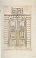 Design for a Doorway to a Rusticated Palace, Anonymous, French, 18th century, Pen and brown ink, brush and gray wash