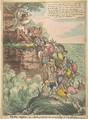 The Pigs Possessed:–or–the Broad Bottom'd Litter Running Headlong into Ye Sea of Perdition, James Gillray  British, Hand-colored etching