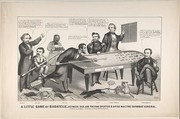 A Little Game of Bagatelle, Between Old Abe the Rail Splitter & Little Mac the Gunboat General, John L. Magee American, Lithograph