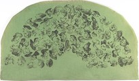 Fan Leaf Decorated with Caricatures and Reversible Heads, Anonymous, French, early 19th century  French, Etching on prepared green paper