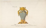 Design for a Mounted Chinese Vase, Anonymous, French, 18th century, Gouache, with pen and brown and gray ink