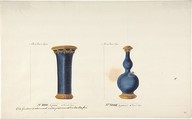 Design for Two Vases, Anonymous, French, 18th century, Pen and gray and brown ink, and watercolor