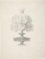 Design for a Plumed Oil Lamp, Anonymous, French, 18th century, Graphite