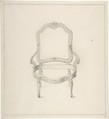 Design for a Chair, Anonymous, French, 18th century, Graphite