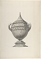 Design for an Urn with a Pointed Lid, Anonymous, French, 18th century, Pen and black and gray ink, brush and gray wash over leadpoint