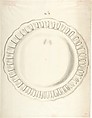 Design for a Plate, Anonymous, French, 18th century, Pen and gray and brown ink, brush and gray wash