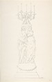 Design for a Candelabra, Anonymous, French, 18th century, Graphite