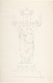 Design for a Candelabra, Anonymous, French, 18th century, Graphite