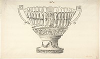 Design for a Bowl, Anonymous, French, 18th century, Pen and gray and rose ink, brush and gray wash