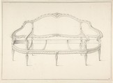 Design for a Settee, Anonymous, French, 18th century, Graphite