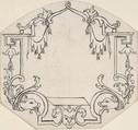 Arabesque Cartouche, Anonymous, French, 18th century, Pen and black ink, graphite.