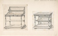 Design for a Neo-Renaissance Buffet Table with a Marble Top, Anonymous, French, 19th century  French, Graphite