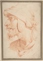 Head of a Warrior, Cavaliere d'Arpino (Giuseppe Cesari) Italian, Red chalk